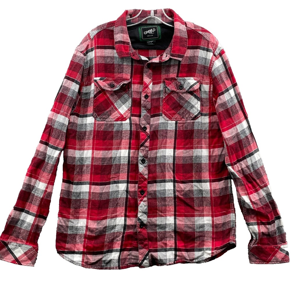 VTG O'Neill Flannel Shirt Men's Large Red Skate Surf Workwear Gorpcore Y2k Cabin